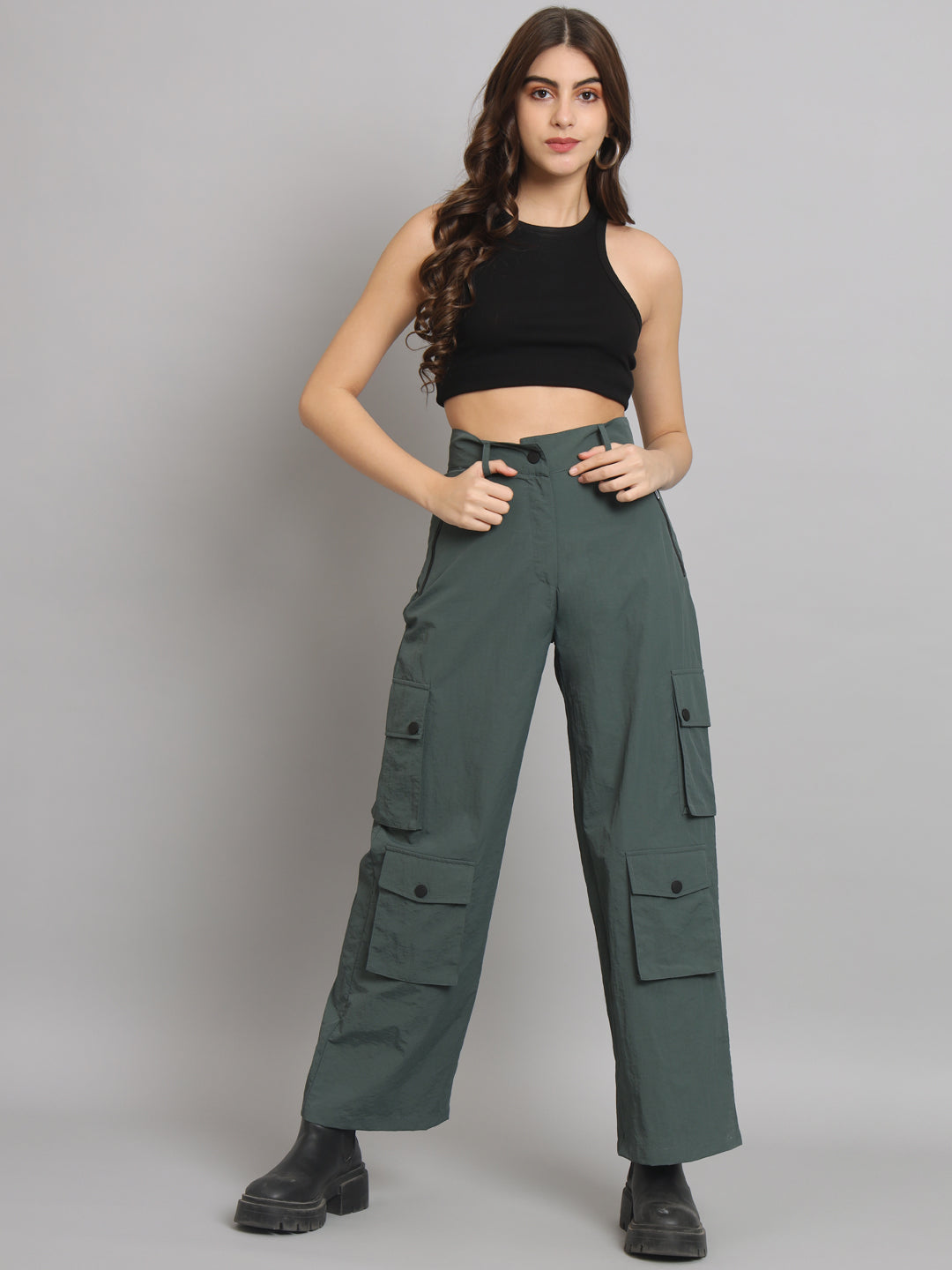 Buy UNISEX Enchanted Forest Bottle Green Cargo Parachute Pants By weave  wardrobe at Best Price In Pakistan