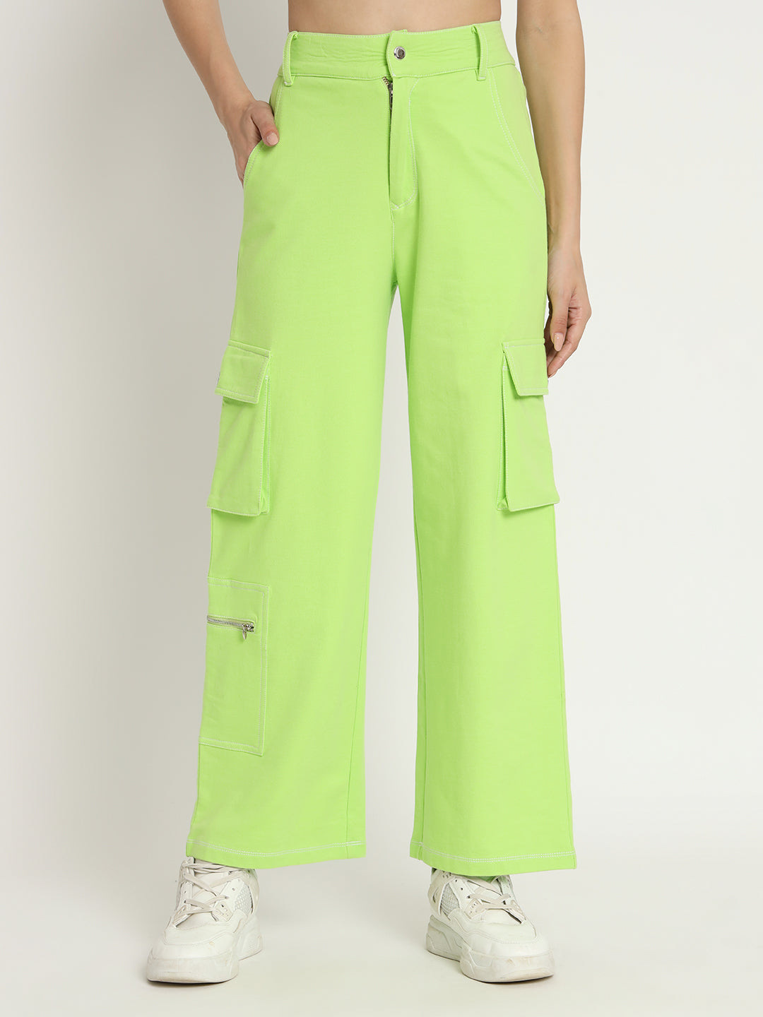 Neon Green  Baggy Utility Pants