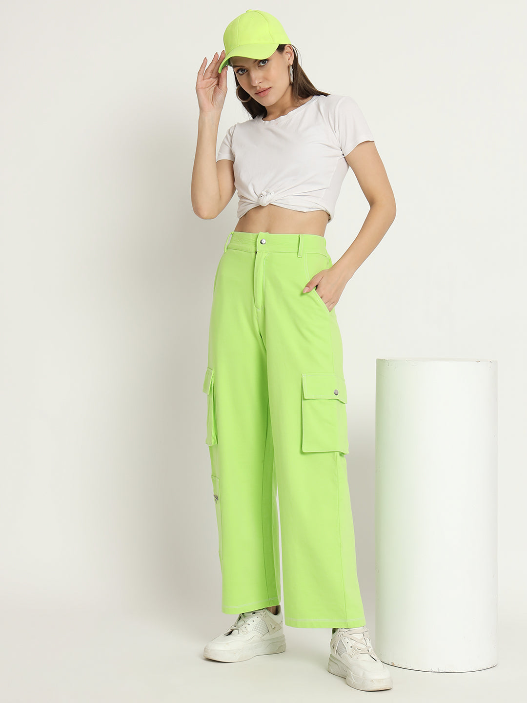 Neon Green  Baggy Utility Pants