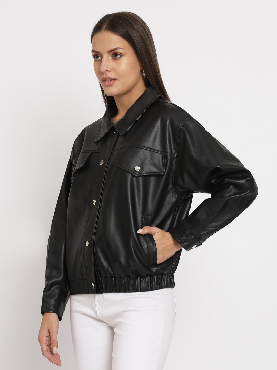 Fahsyee Women's Faux Leather Jackets, Plus Size Zip Up Motorcycle Short PU Moto  Biker Outwear Fitted Slim Coat Black Size 0X at Amazon Women's Coats Shop