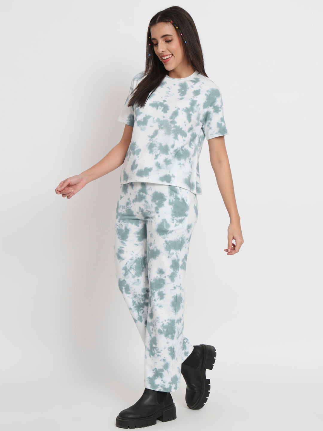 Turquoise Green Tie-Dye Co ord set