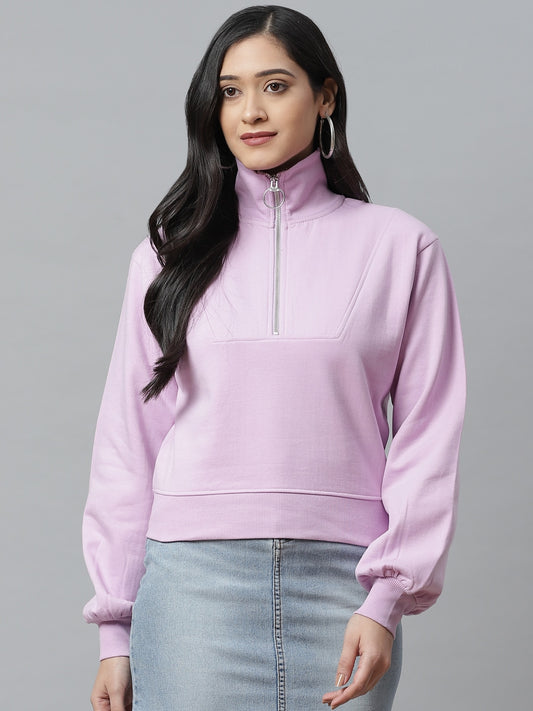 Lavender Solid Sweatshirt