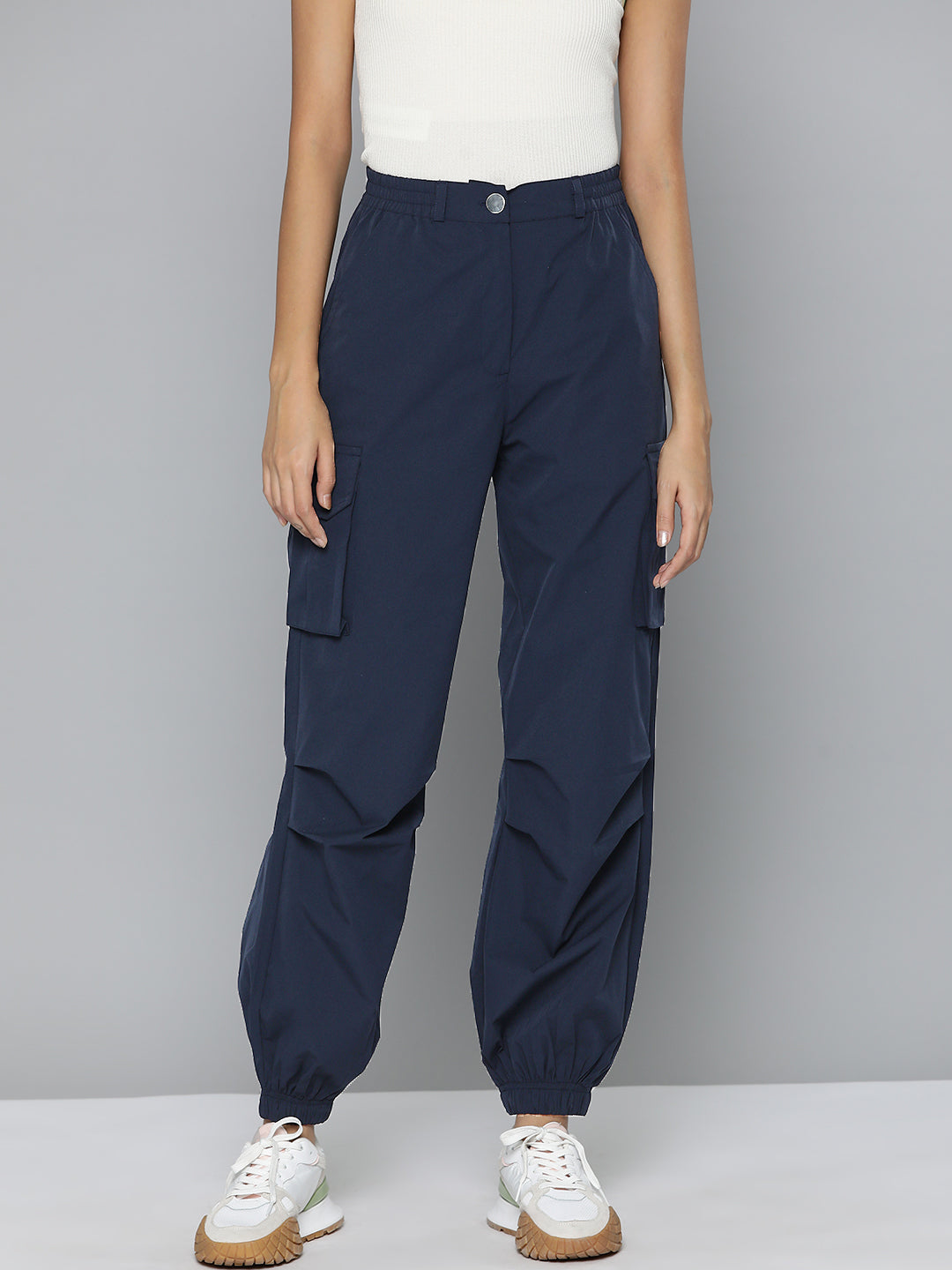 Women Relaxed Loose Fit Utility Parachute Joggers