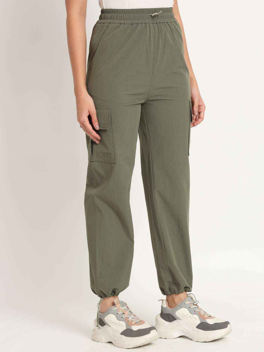 Olive Green Parachute Joggers