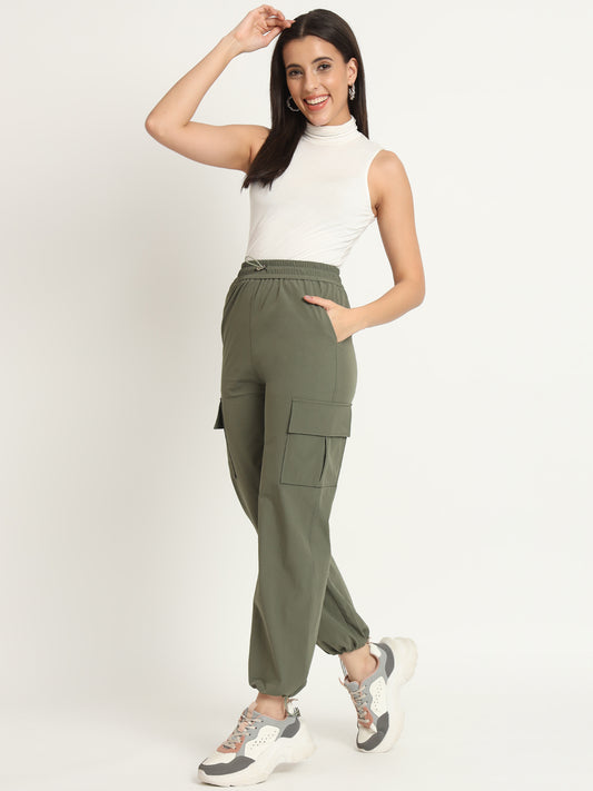 Olive Green Parachute Joggers