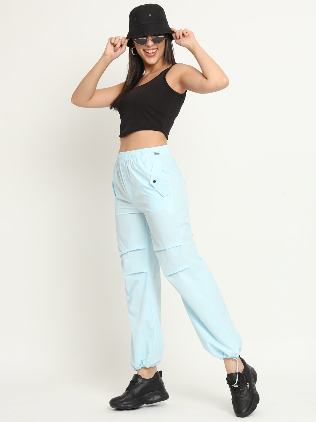 Sky Blue SAFARI PARACHUTE JOGGERS