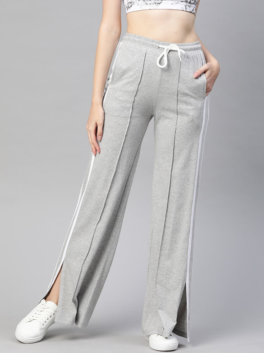 VividArtsy Women Grey Solid Track Pants
