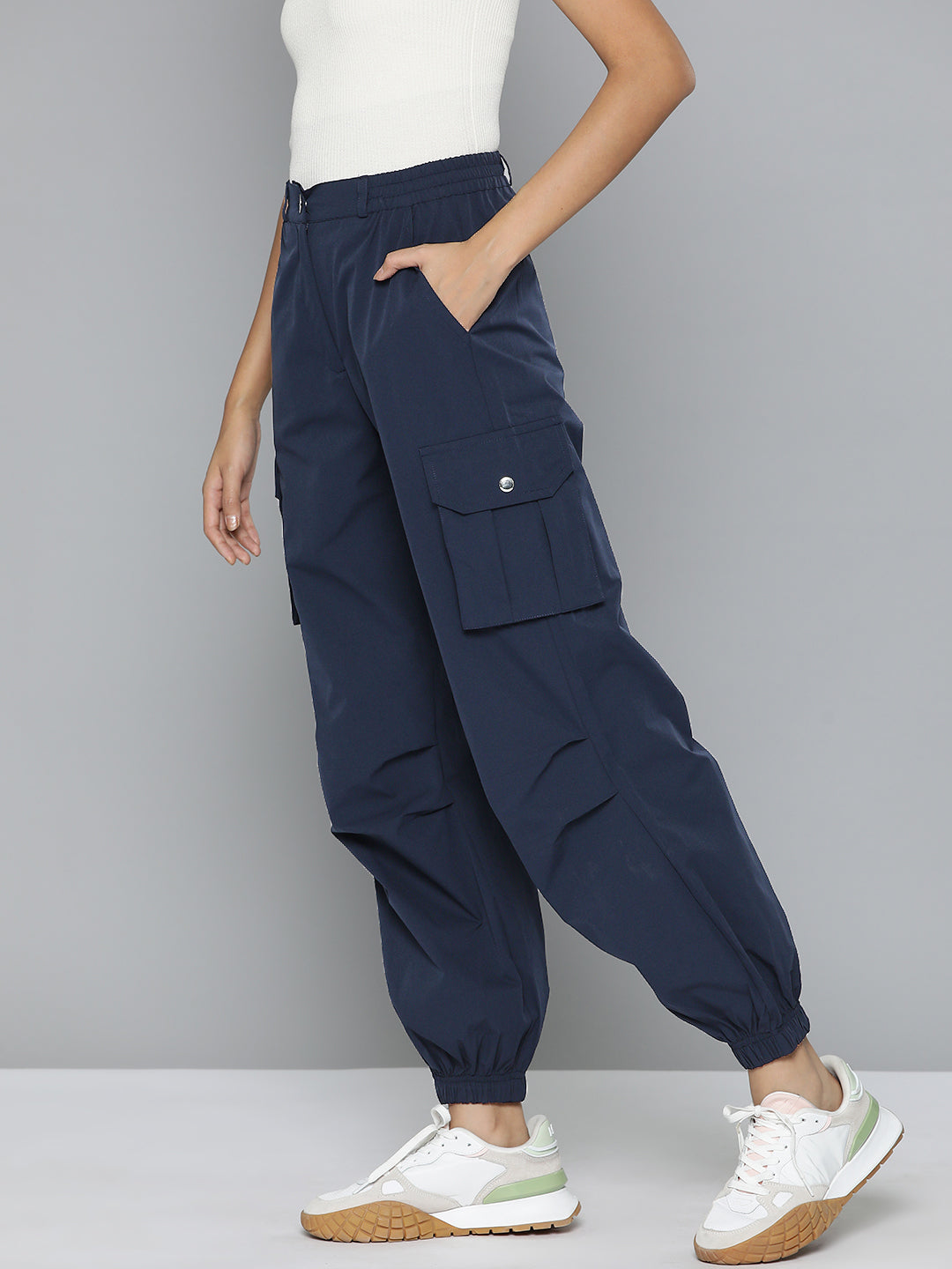 Women Relaxed Loose Fit Utility Parachute Joggers