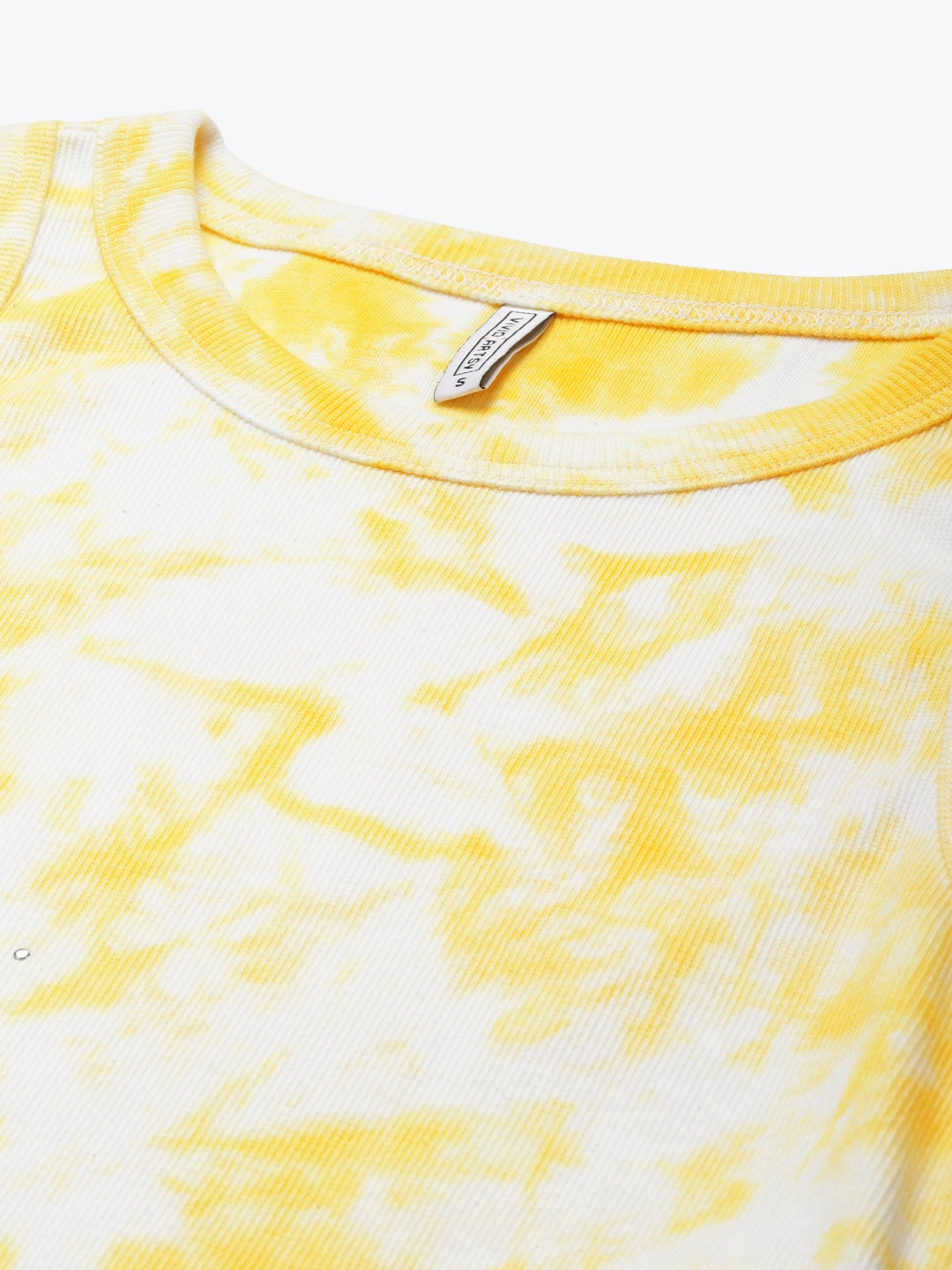 Yellow & White Tie and Dye Top