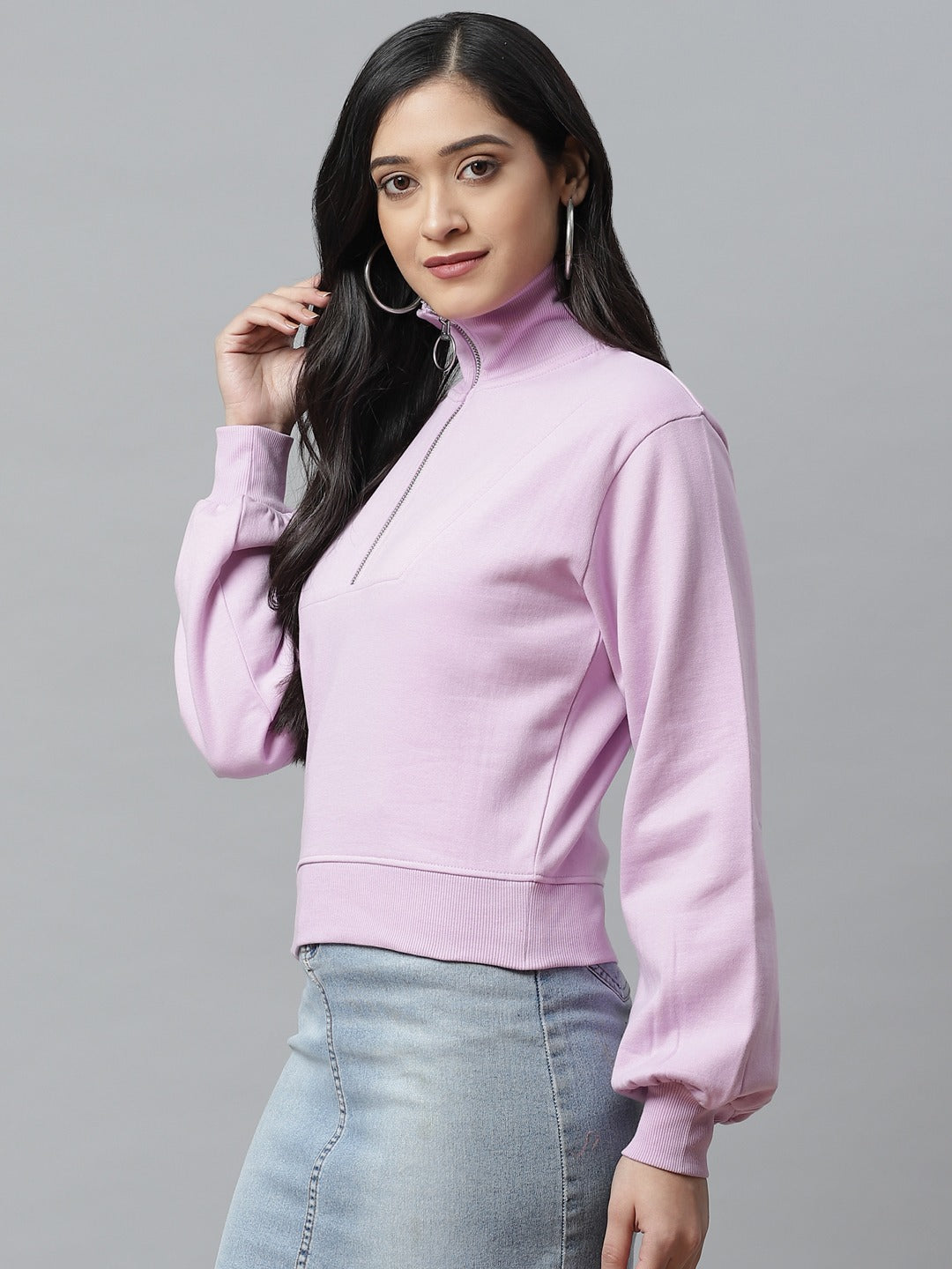 Lavender Solid Sweatshirt