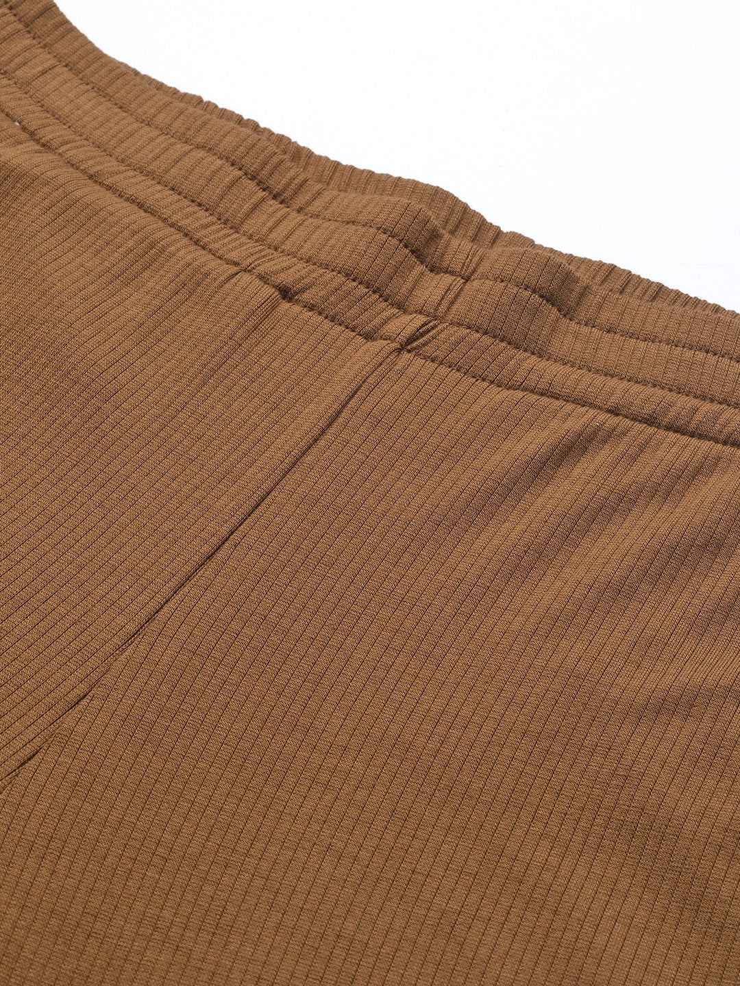 Brown Solid Top & Trousers Co-ords