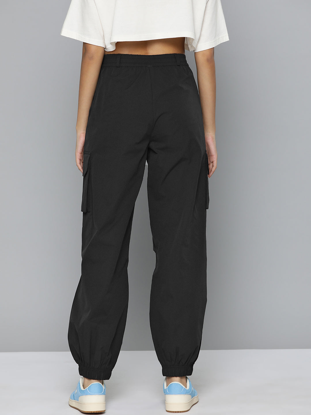 Women Relaxed Loose Fit Wide Parachute Joggers