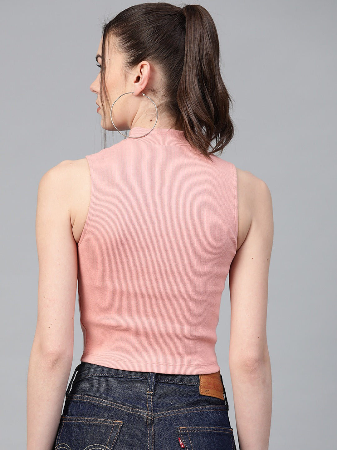 Peach Fitted Crop Top