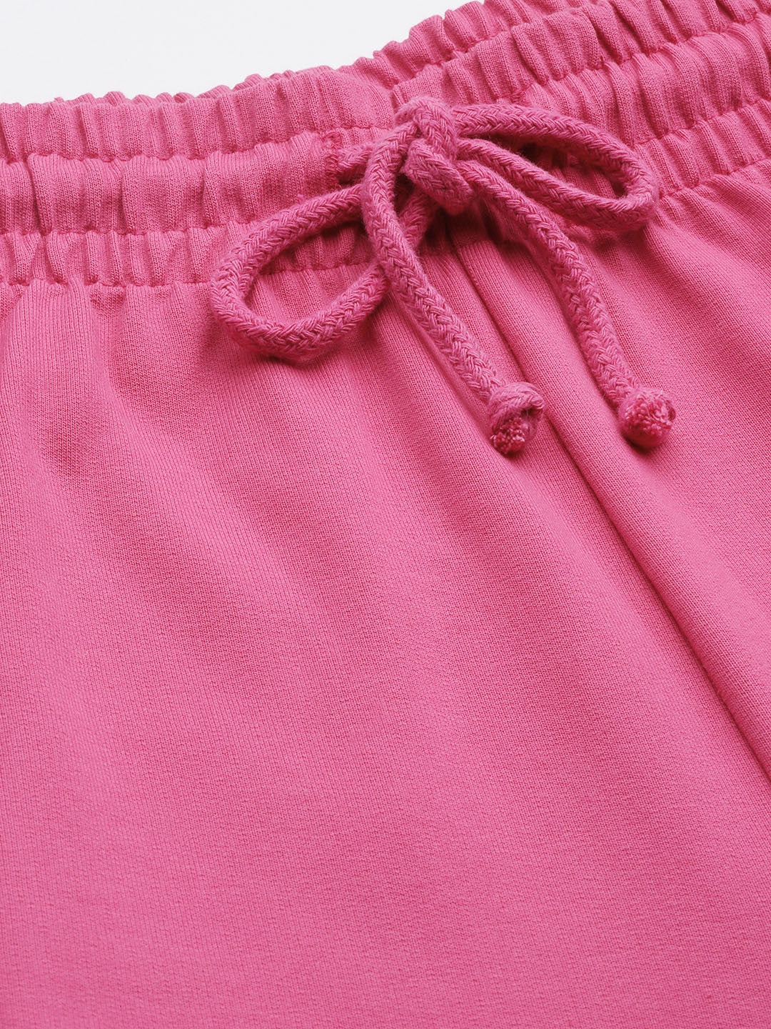 Pink Colourblocked Printed Cotton Jogger