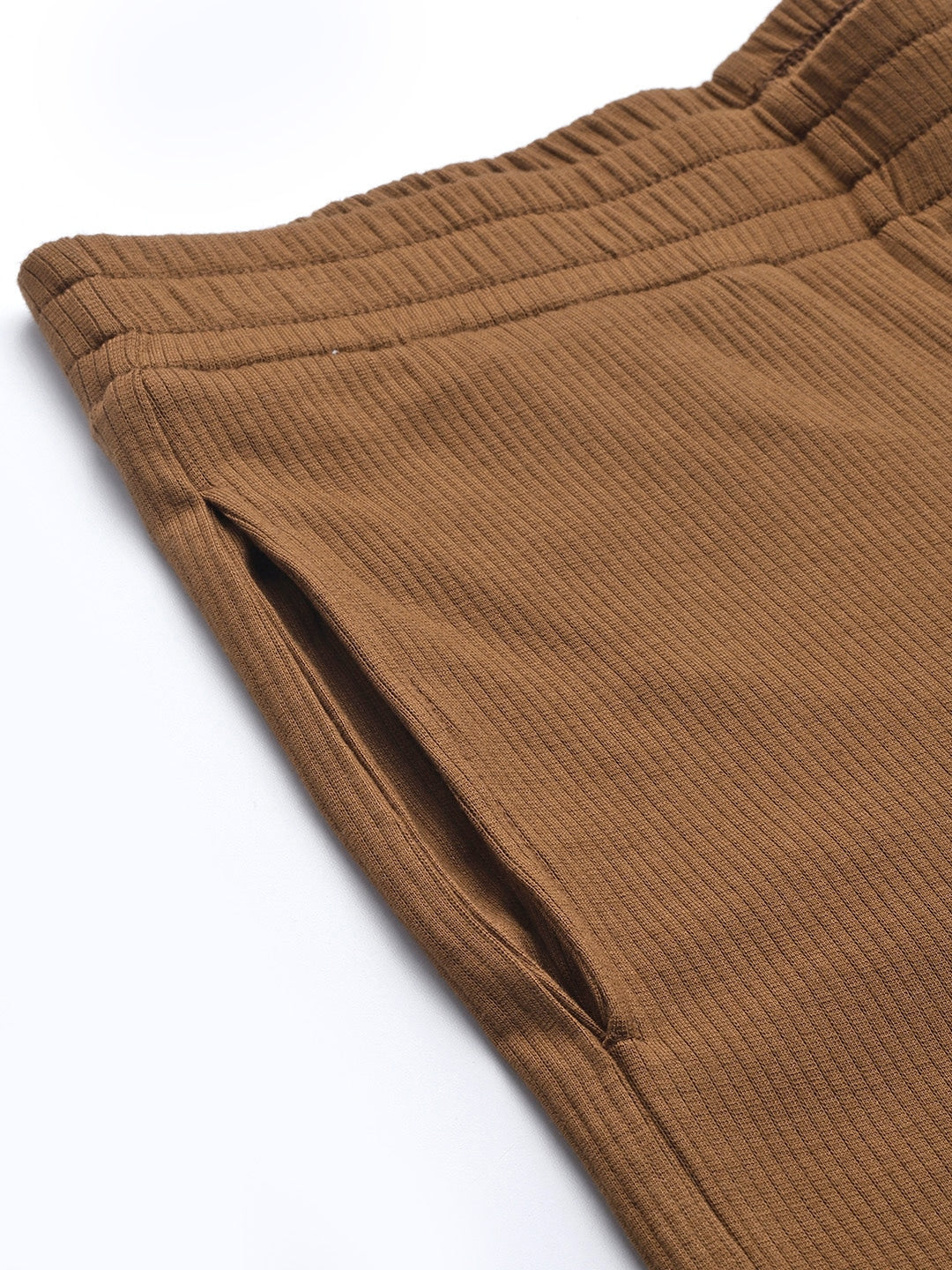 Brown Solid Top & Trousers Co-ords