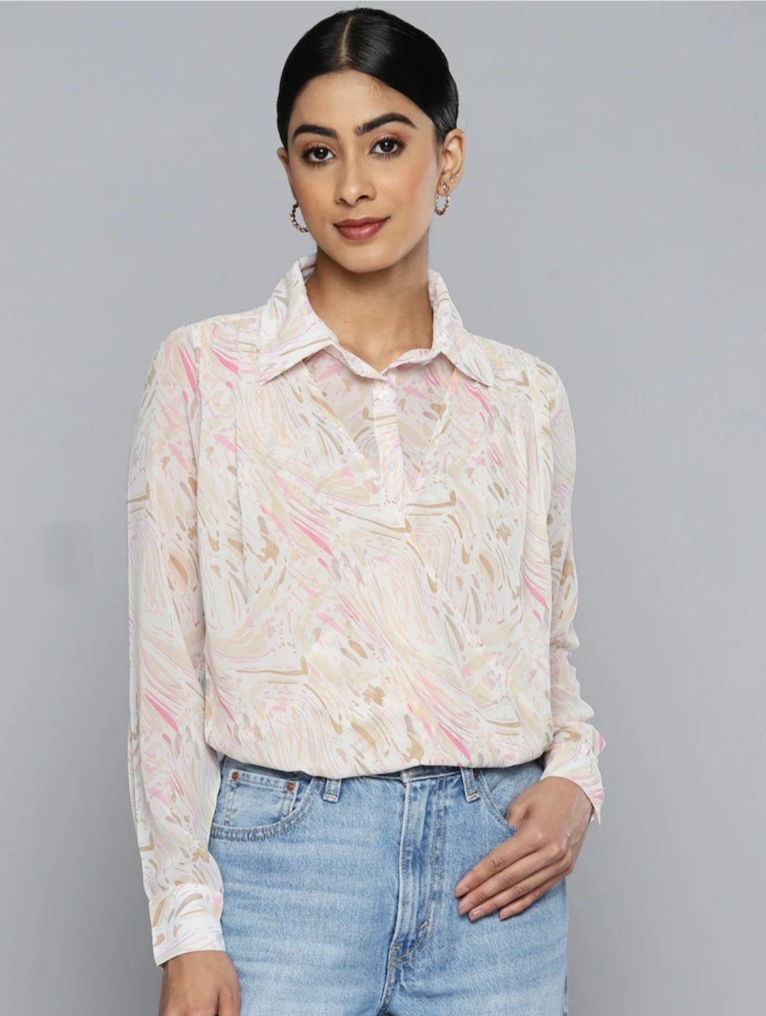 Off White  Abstract Printed Casual Shirt