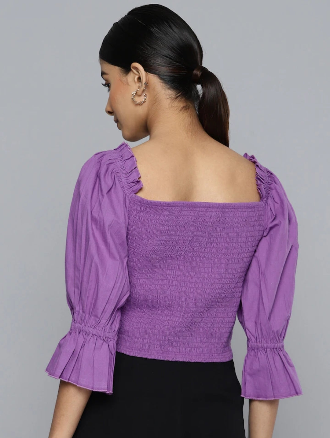 Purple best sale bardot top