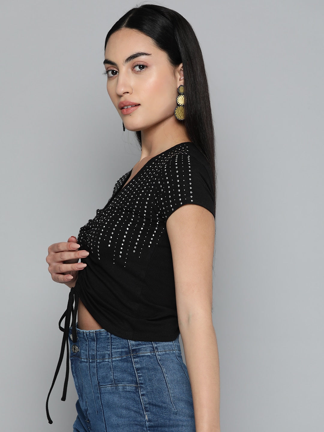 Black Fitted Crop Top